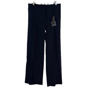 NWT Lane Bryant Women’s Sz 28 Short The Lena Navy‎ Pinstripe Wide Leg Trouser